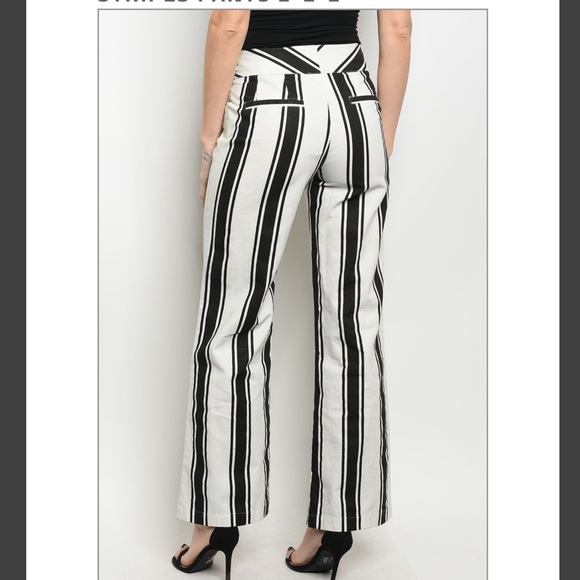 Cream Trousers with Black Edging main image 0